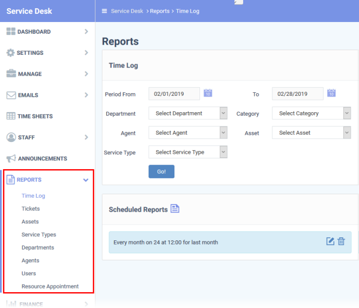 Generate Reports, Support Ticket System, Service Desk, Comodo One COMODO
